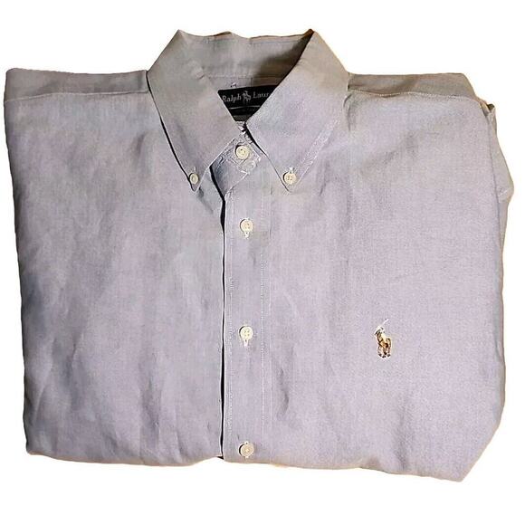 Ralph Lauren 100% Cotton, Blue, 17 1/2-33, Excellent Condition, Button Down - Picture 2 of 6